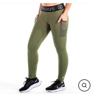 Virus green exercise leggings
